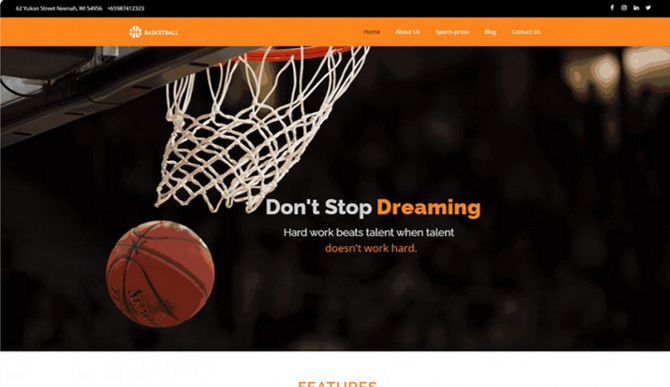 Basketball Club WordPress Theme