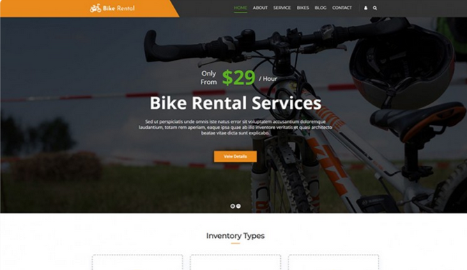 Bike Rental Services WordPress Theme