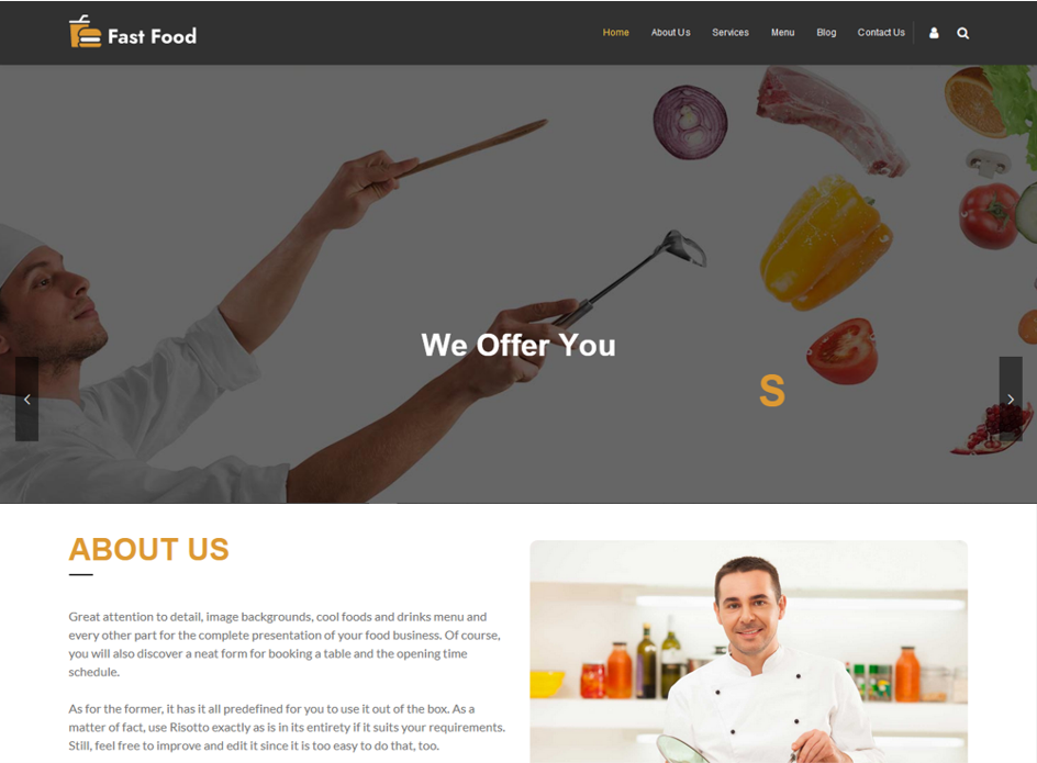 Fast Food Restaurants WordPress Theme