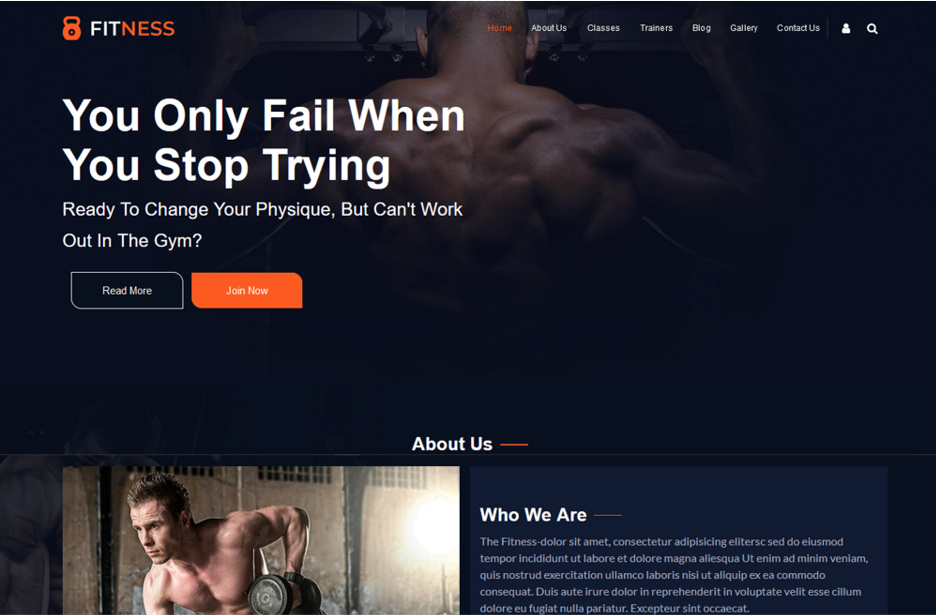 Gym & Fitness WordPress Theme