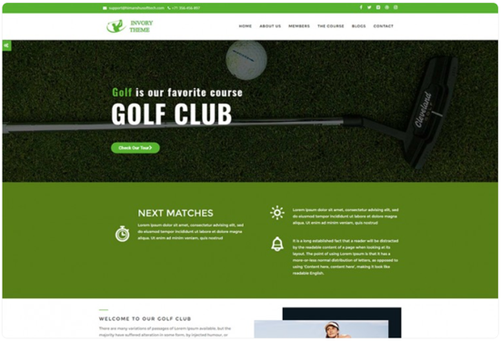 Golf Club & Sports Club WordPress Theme