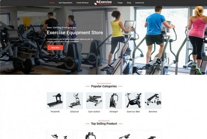 Gym Exercise Equipment Store Wordpress Theme