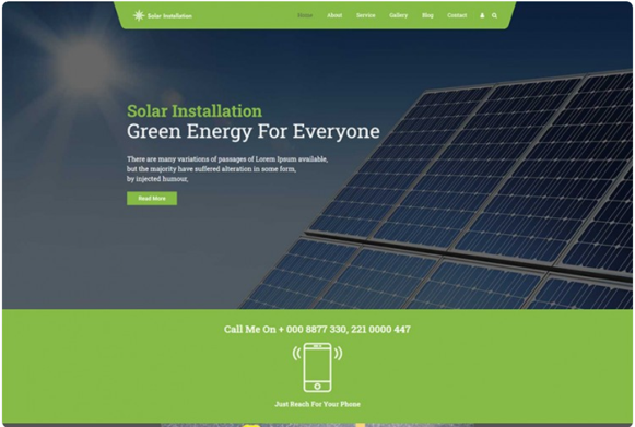 Solar Panel & Installation Wordpress Theme
