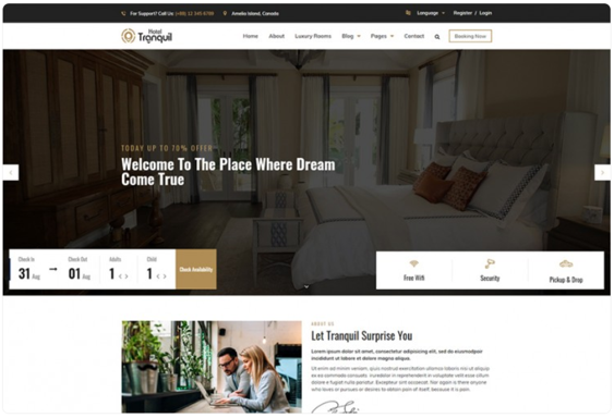 Resort and Hotel WordPress Theme