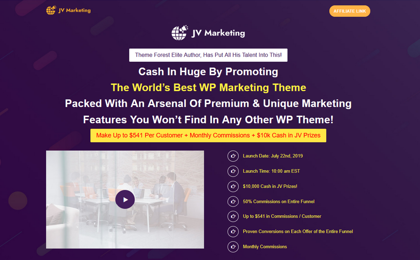 Affiliate JV Page WordPress Theme